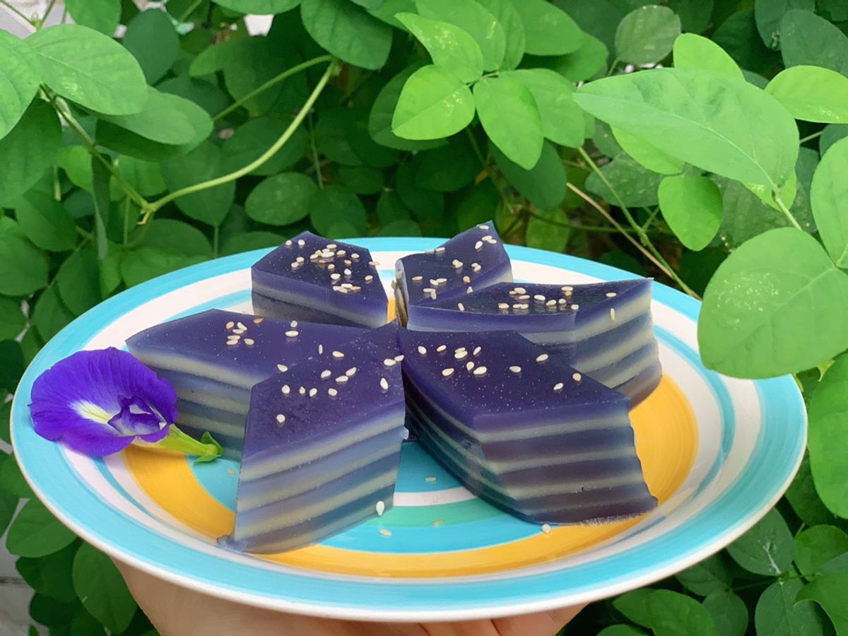 Bánh da lợn hoa đậu biếc 🌱