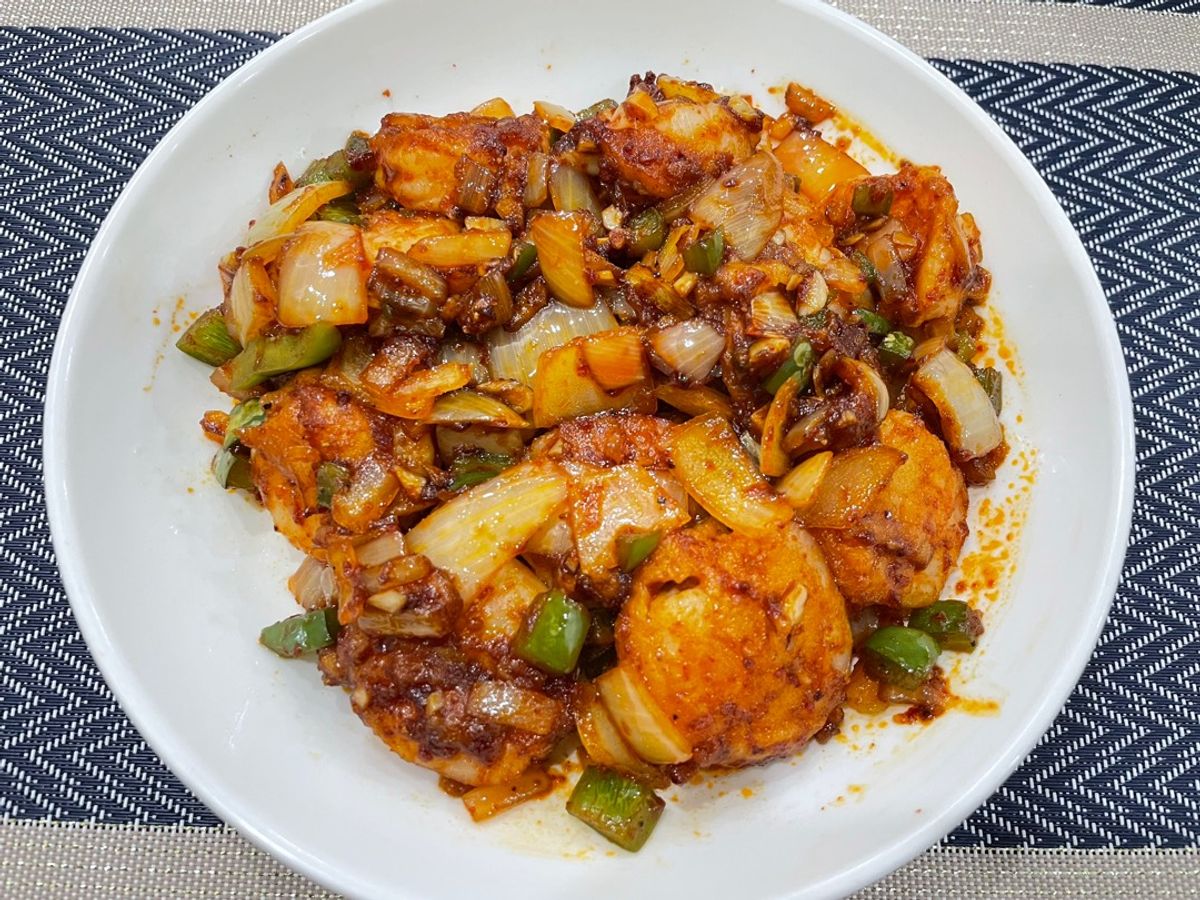 Tôm rim chua ngọt Hàn Quốc