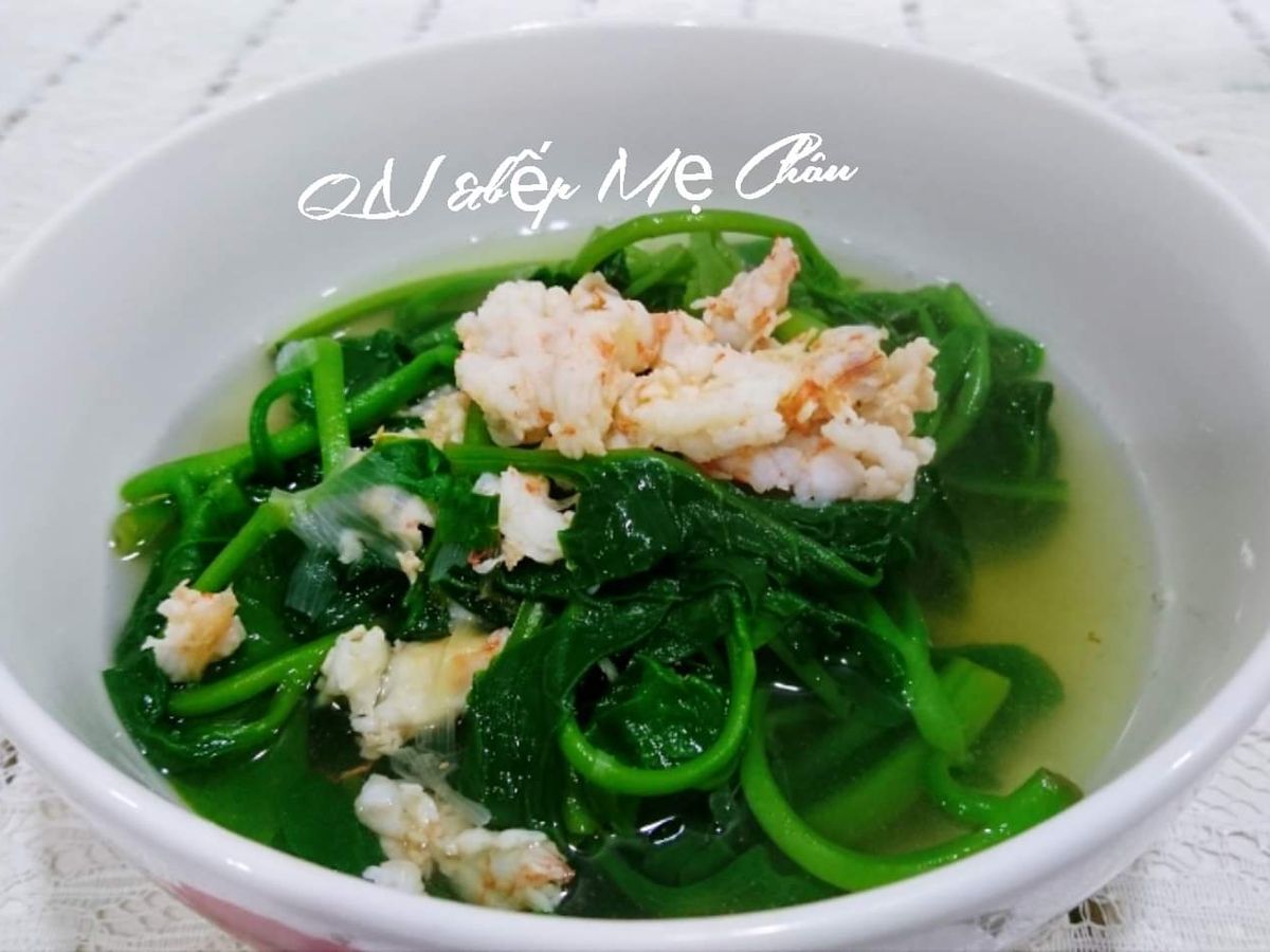 Canh mùng tơi nấu tôm