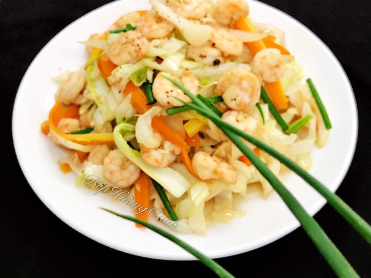 Bắp Cải Xào Tôm