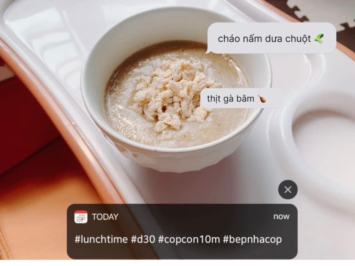 Cháo thịt gà nấm dưa chuột 🥒