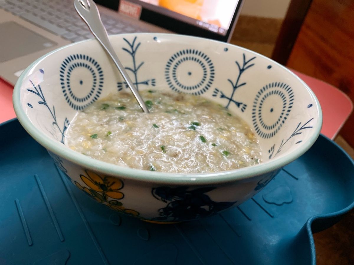 Cháo ếch đậu xanh cho bé