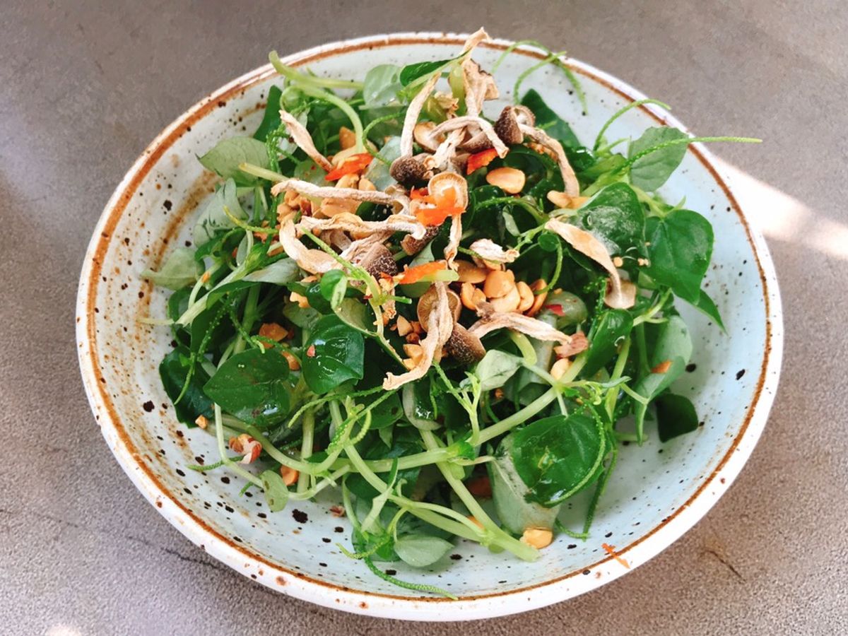 Rau càng cua trộn nấm