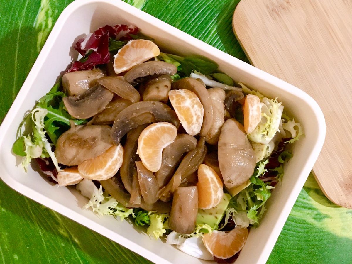 🌱 Bento Salad Bơ & Nấm Mỡ Sốt Quýt