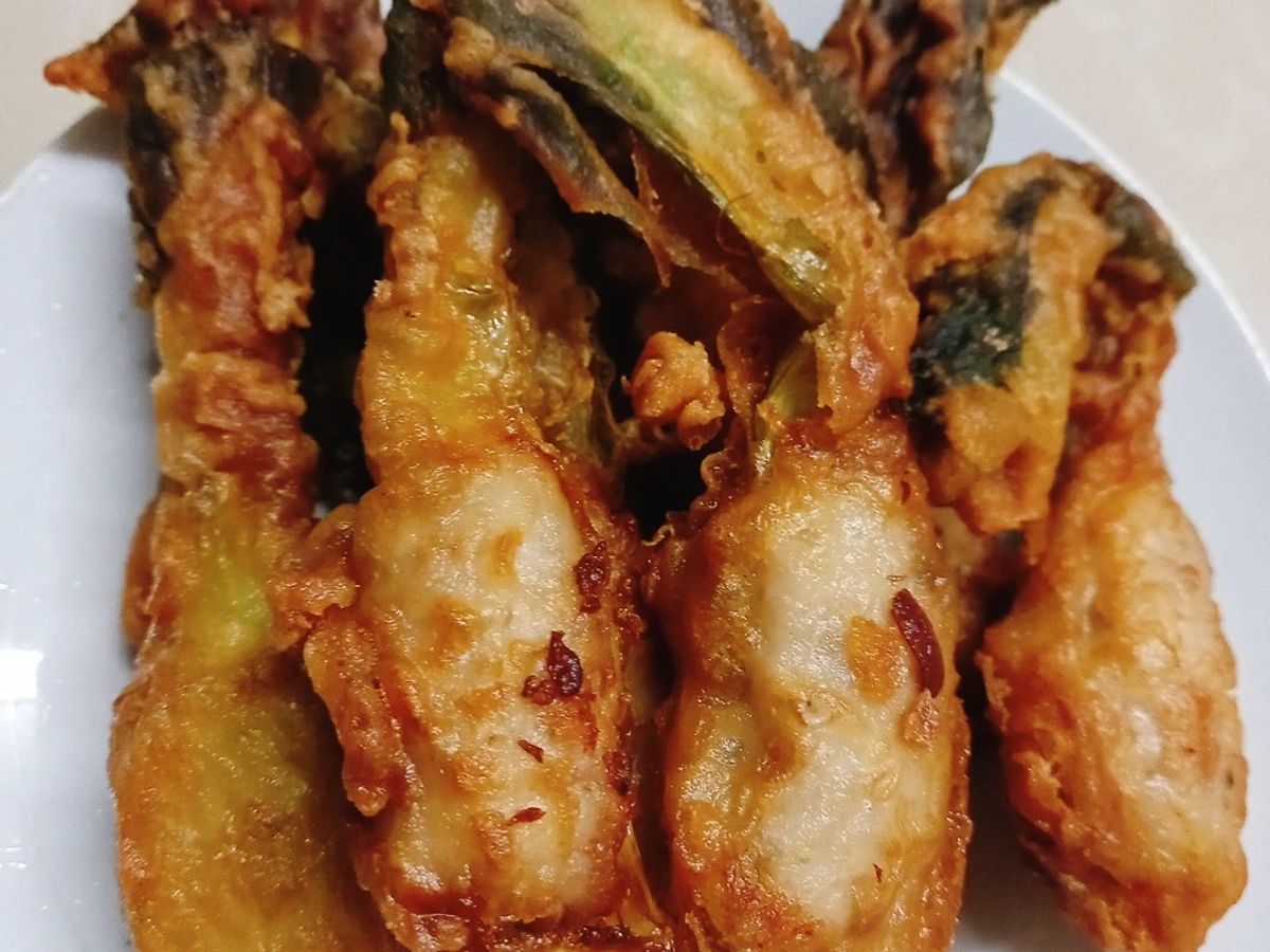 Thịt nhồi cải thìa chiên giòn