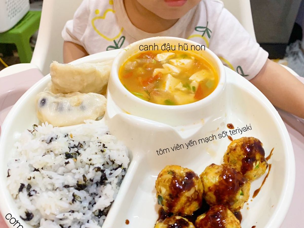Tôm viên sốt teriyaki cho bé >1y