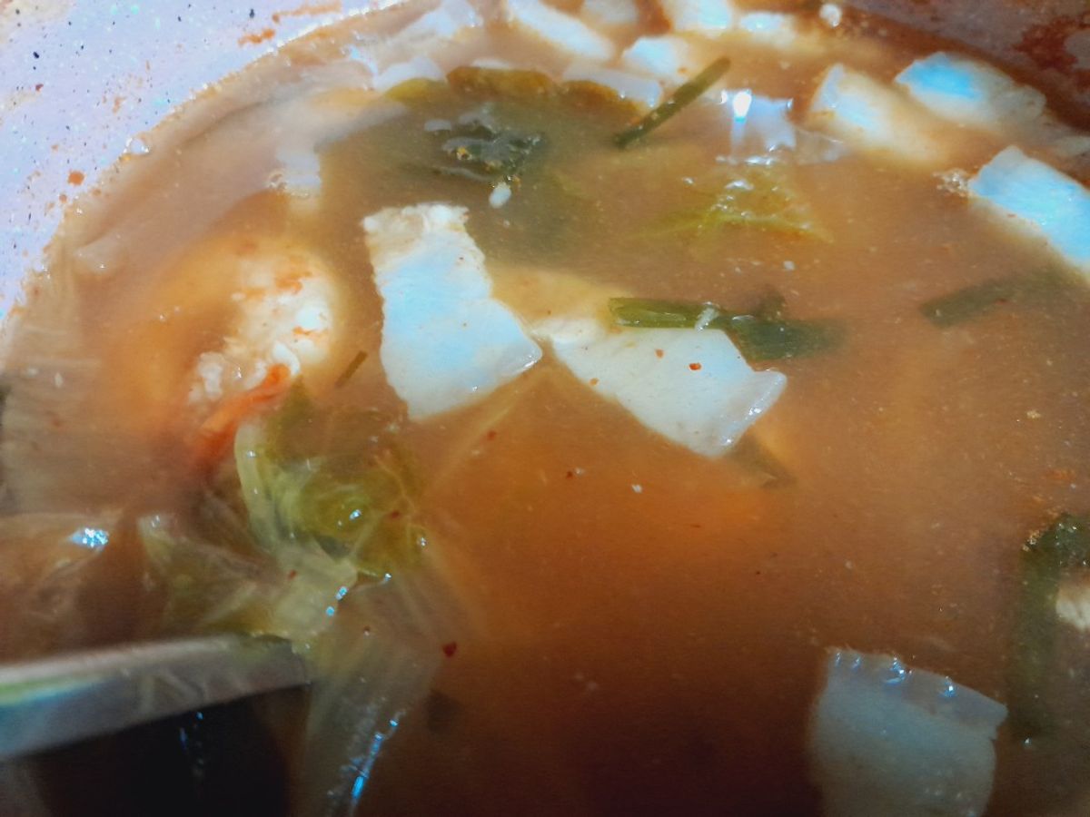 Canh kim chi tôm thịt