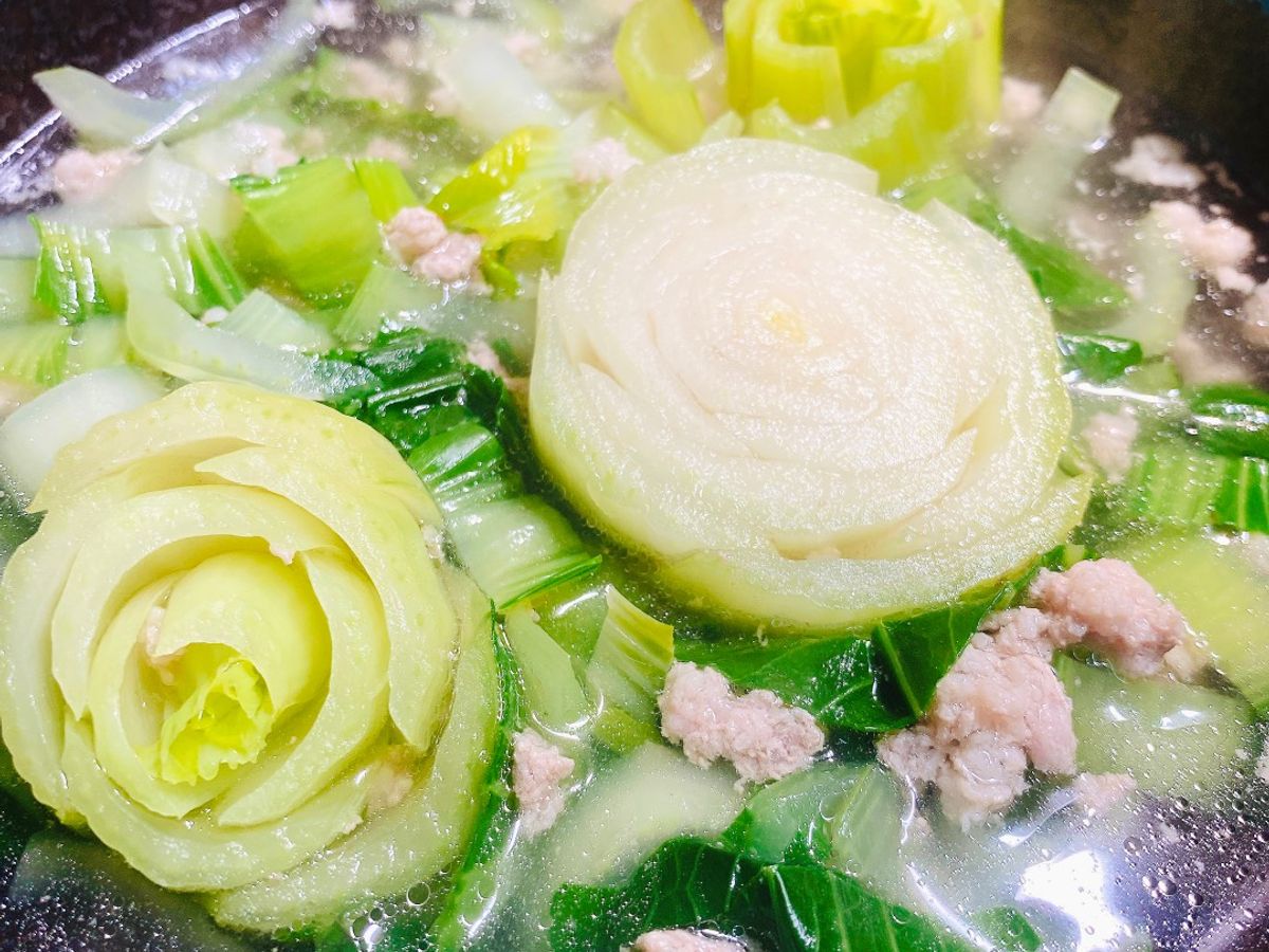 Canh Cải Thìa Nấu Thịt Bằm