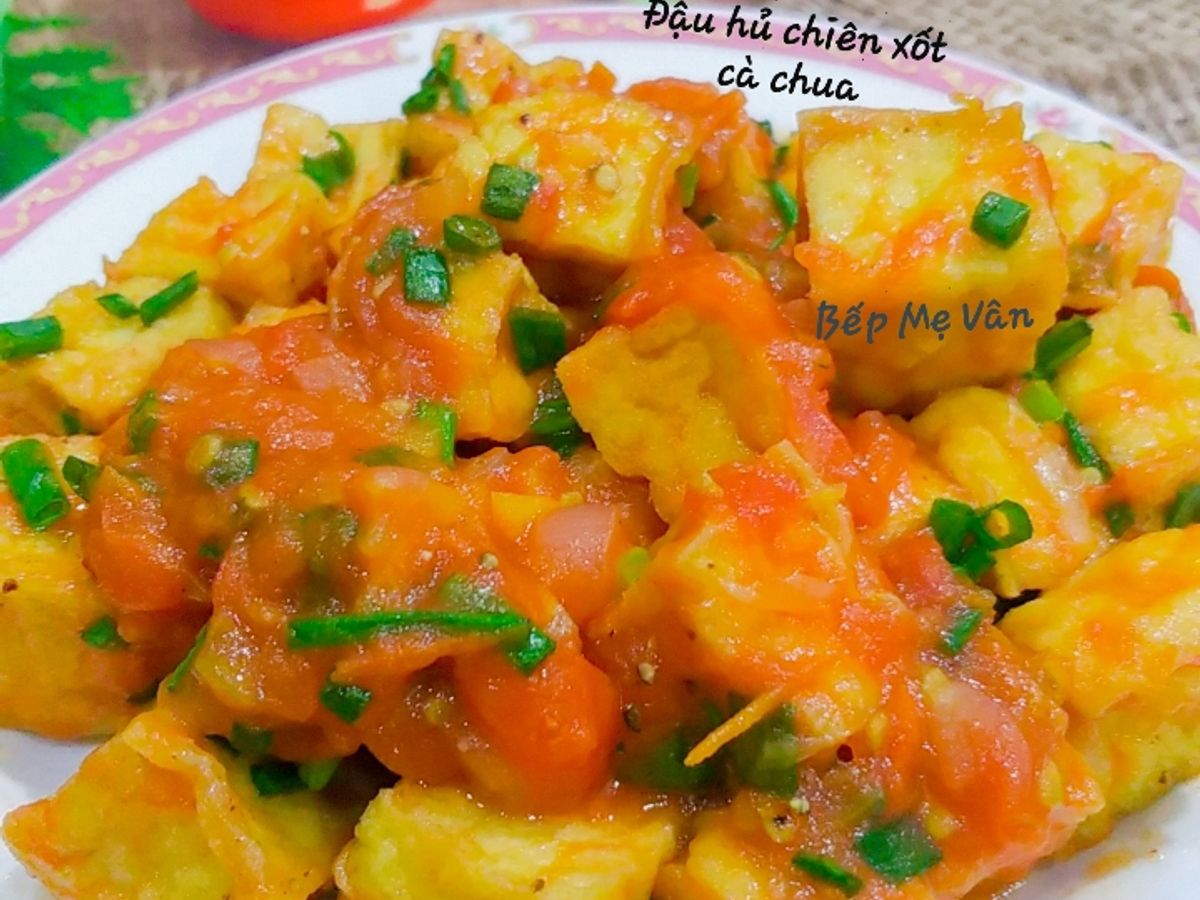 Đậu hủ chiên xốt cà chua