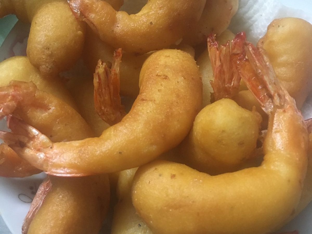 Tôm chiên giòn(cách làm giòn lâu)