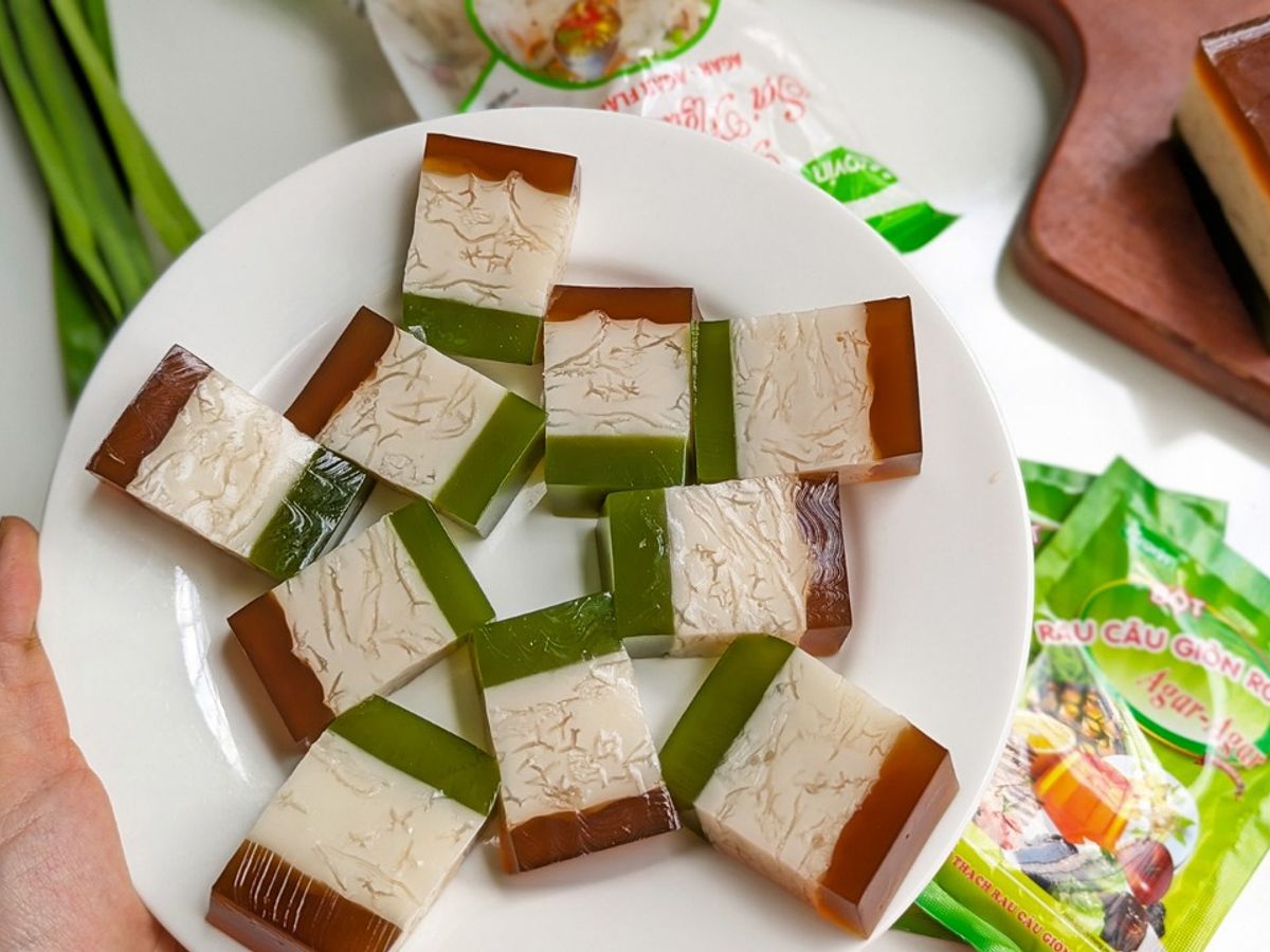 Thạch rau câu sợi lá dứa – cốt dừa – café