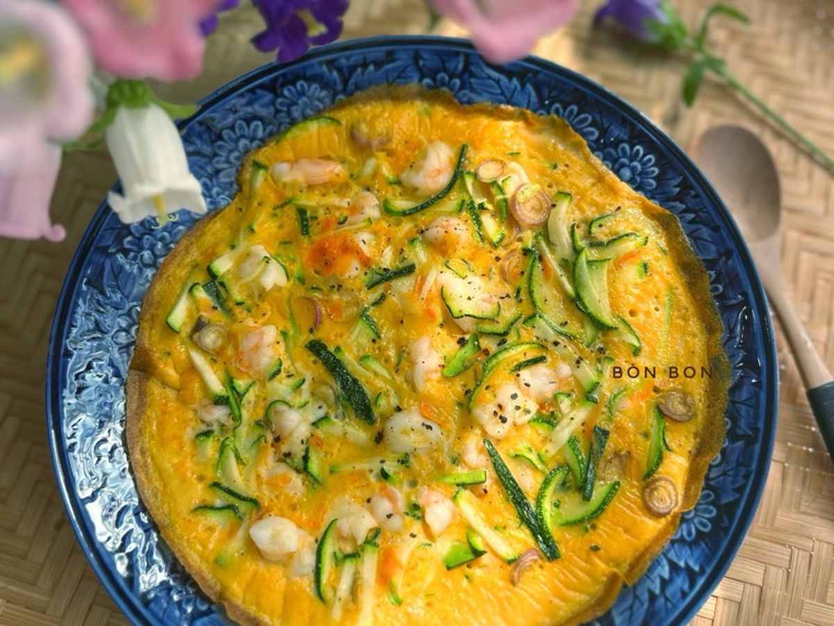 Trứng Chiên Tôm Bí Ngòi