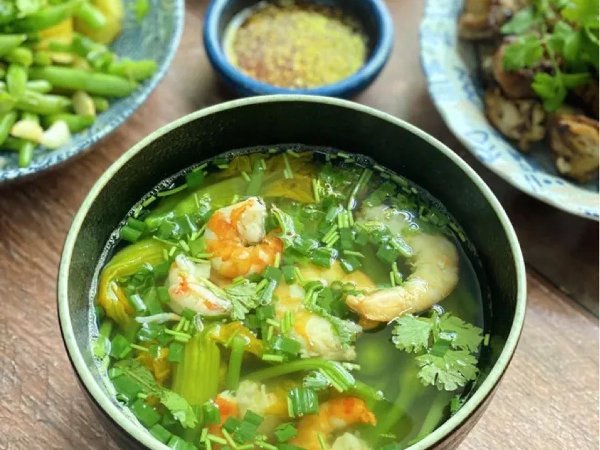 Canh Bông Bí Nấu Tôm