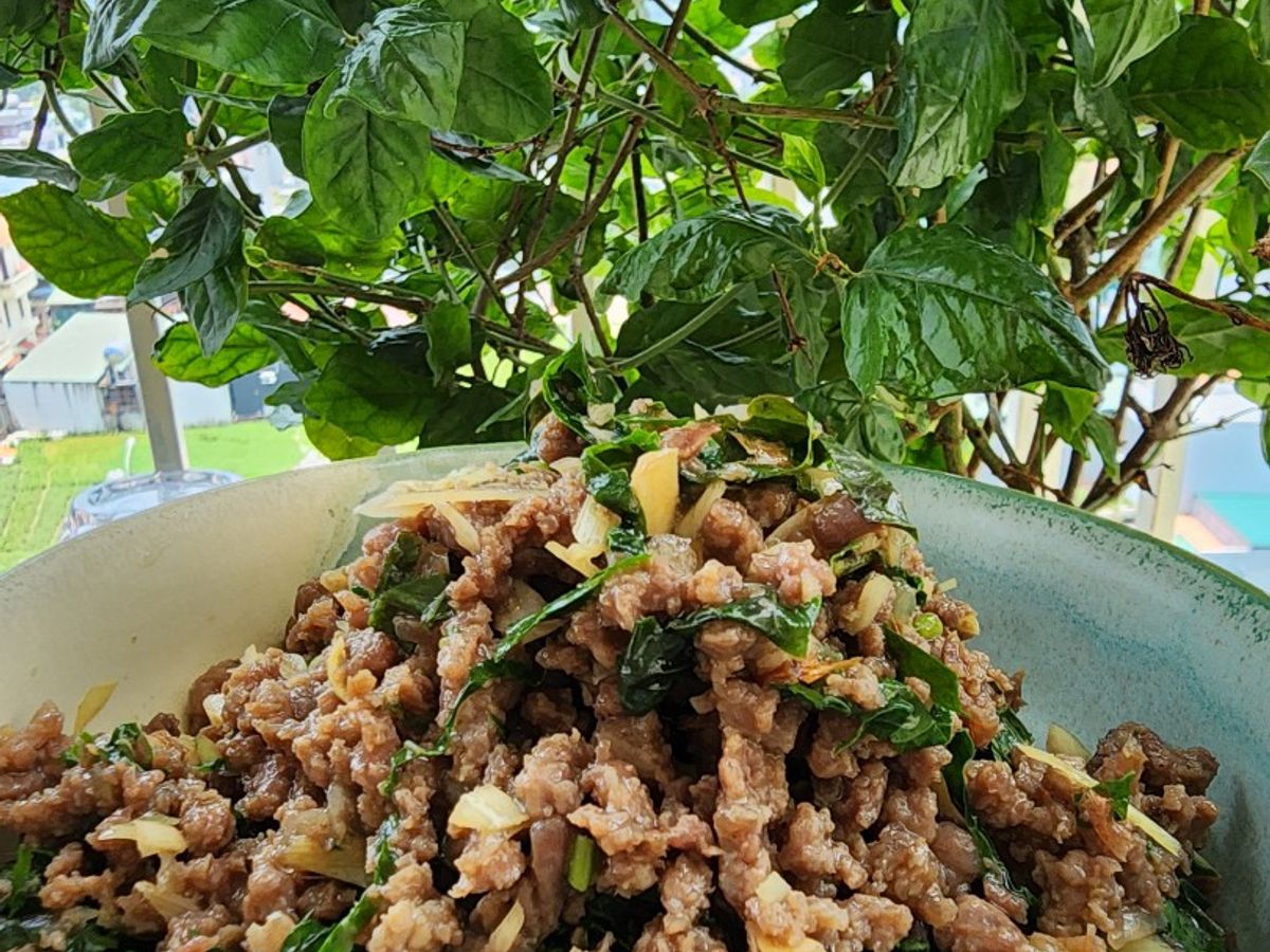 Bò băm xào lá lốt