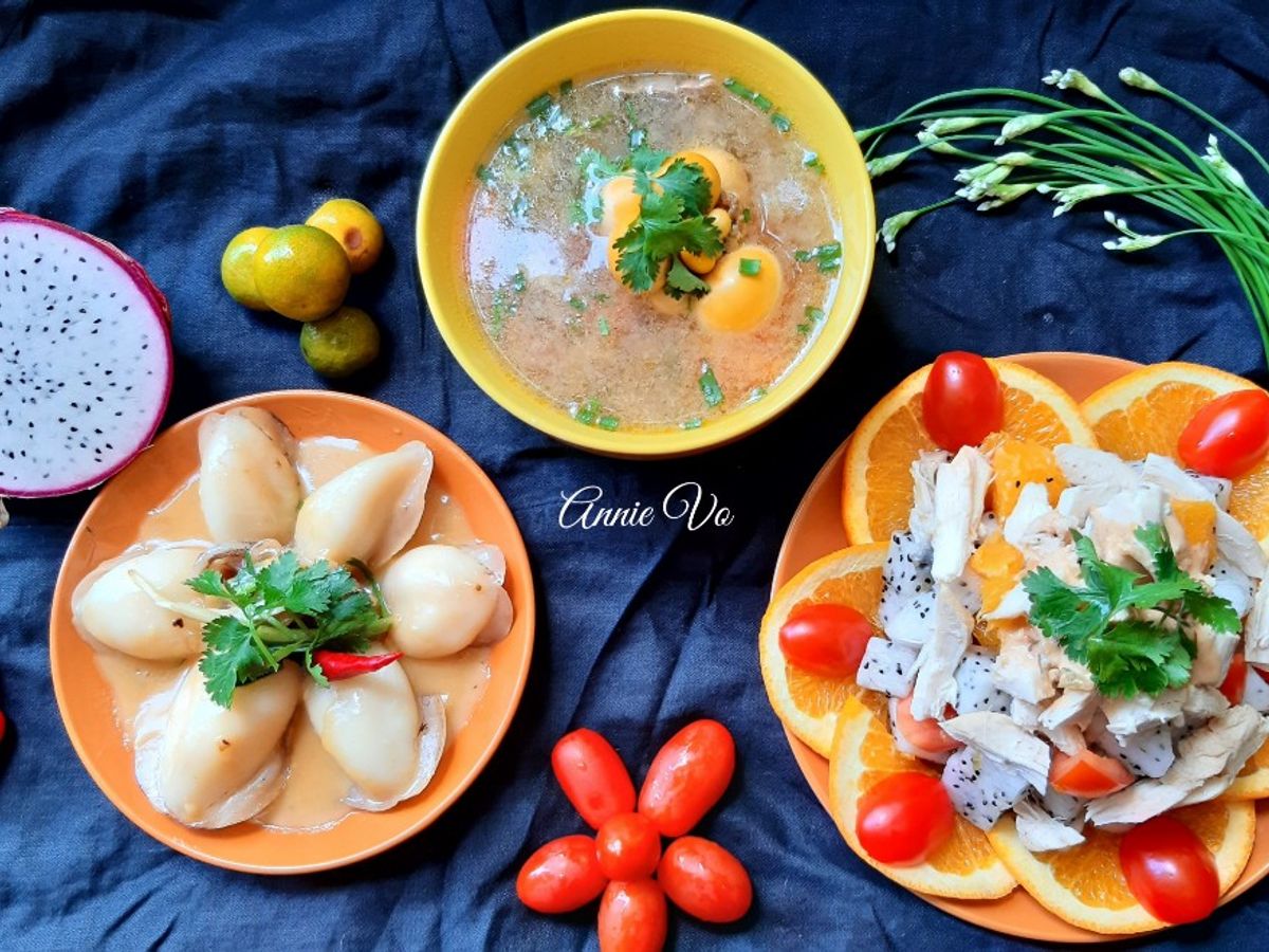 Bữa cơm 3 món nhiều màu sắc