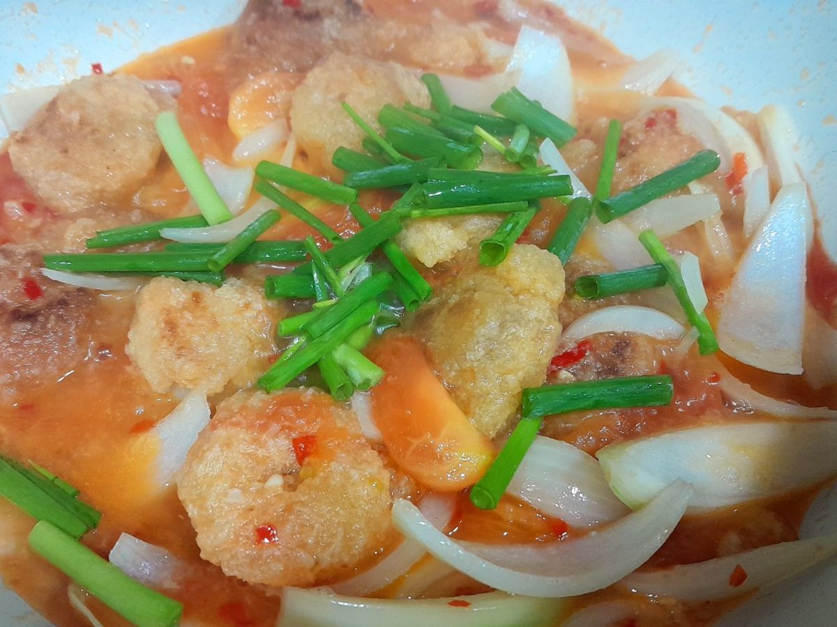 Mực chiên giòn sốt chua ngọt