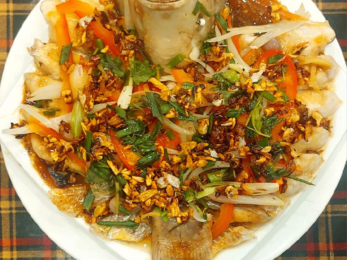 Cá diêu hồng hấp xì dầu