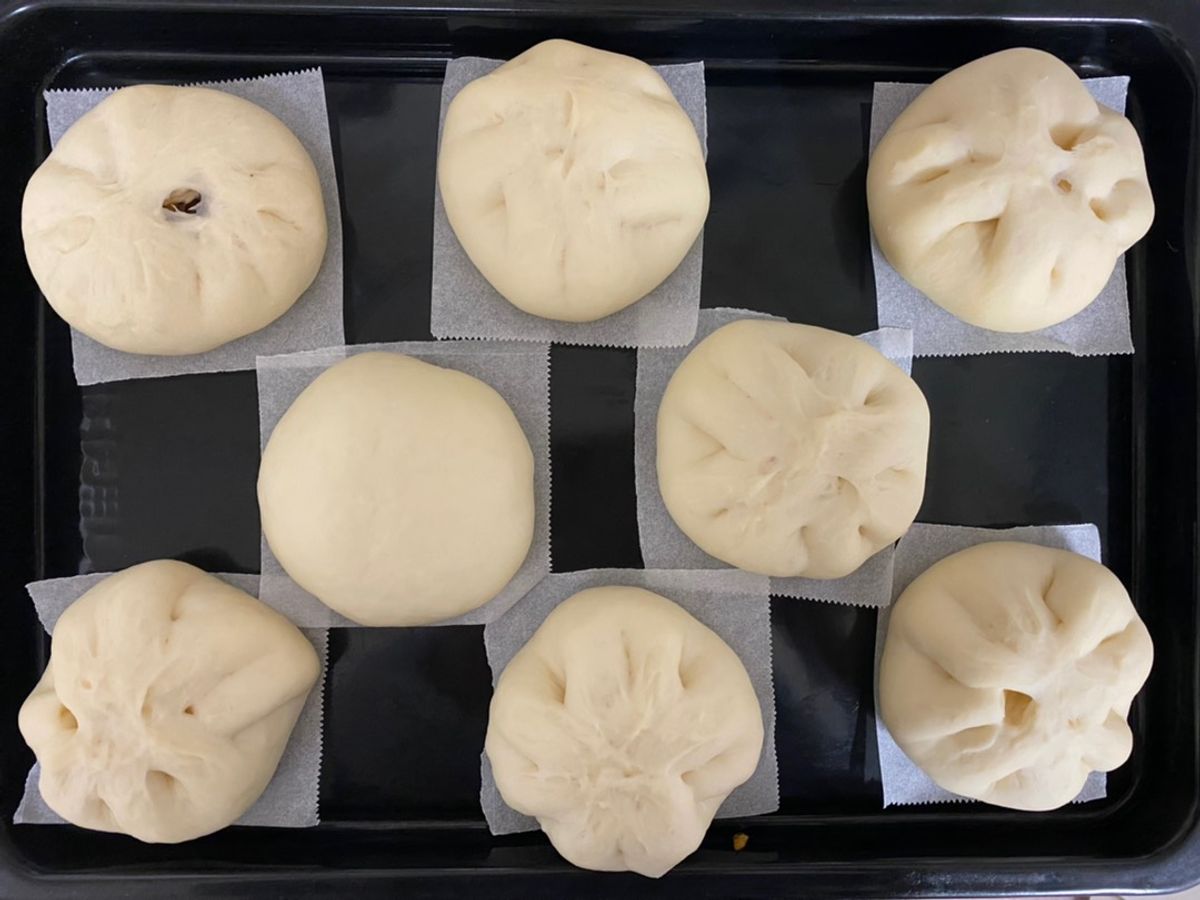 Bánh bao nhân gà nấm