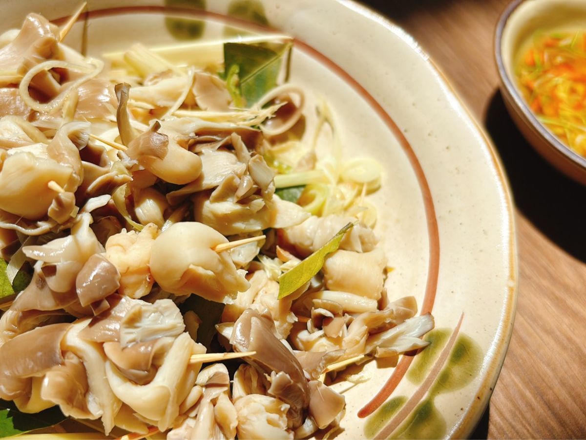 Nấm bào ngư xiên hấp chanh sả