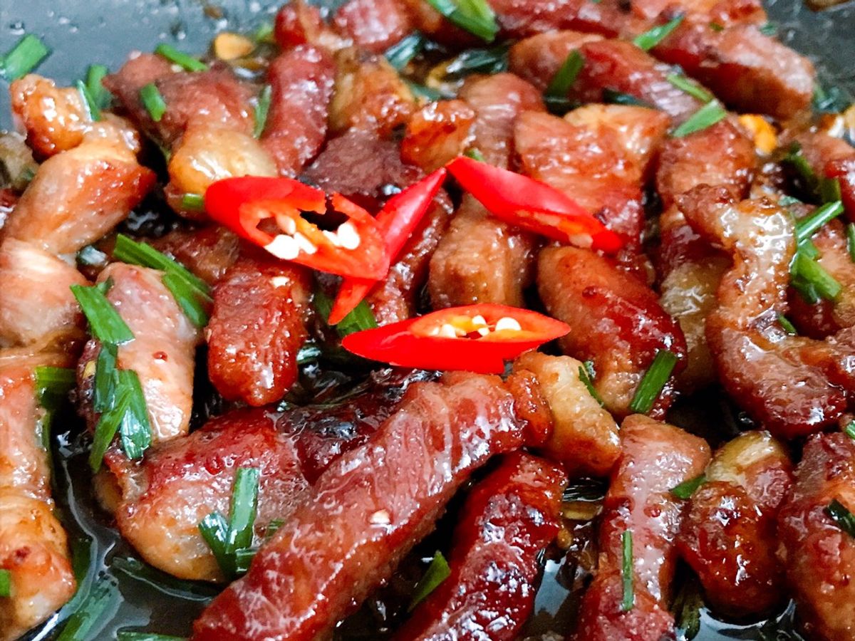 Thịt Heo Rang Cháy Cạnh