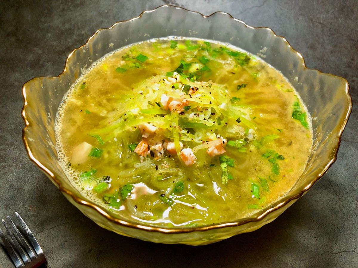Canh Bí Đao Bào Nấu Tôm Tươi