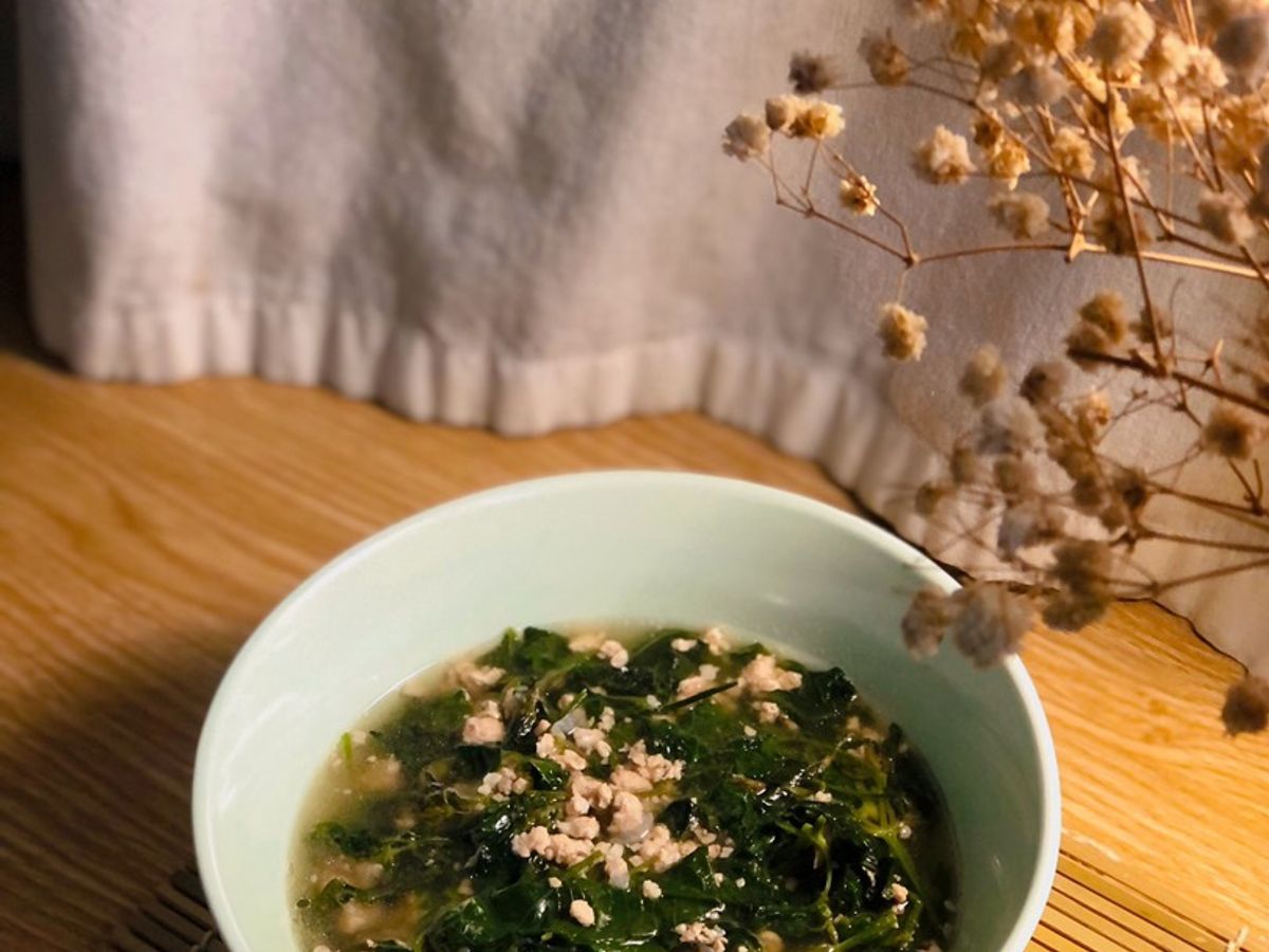 Canh rau ngót Nhật thịt bằm