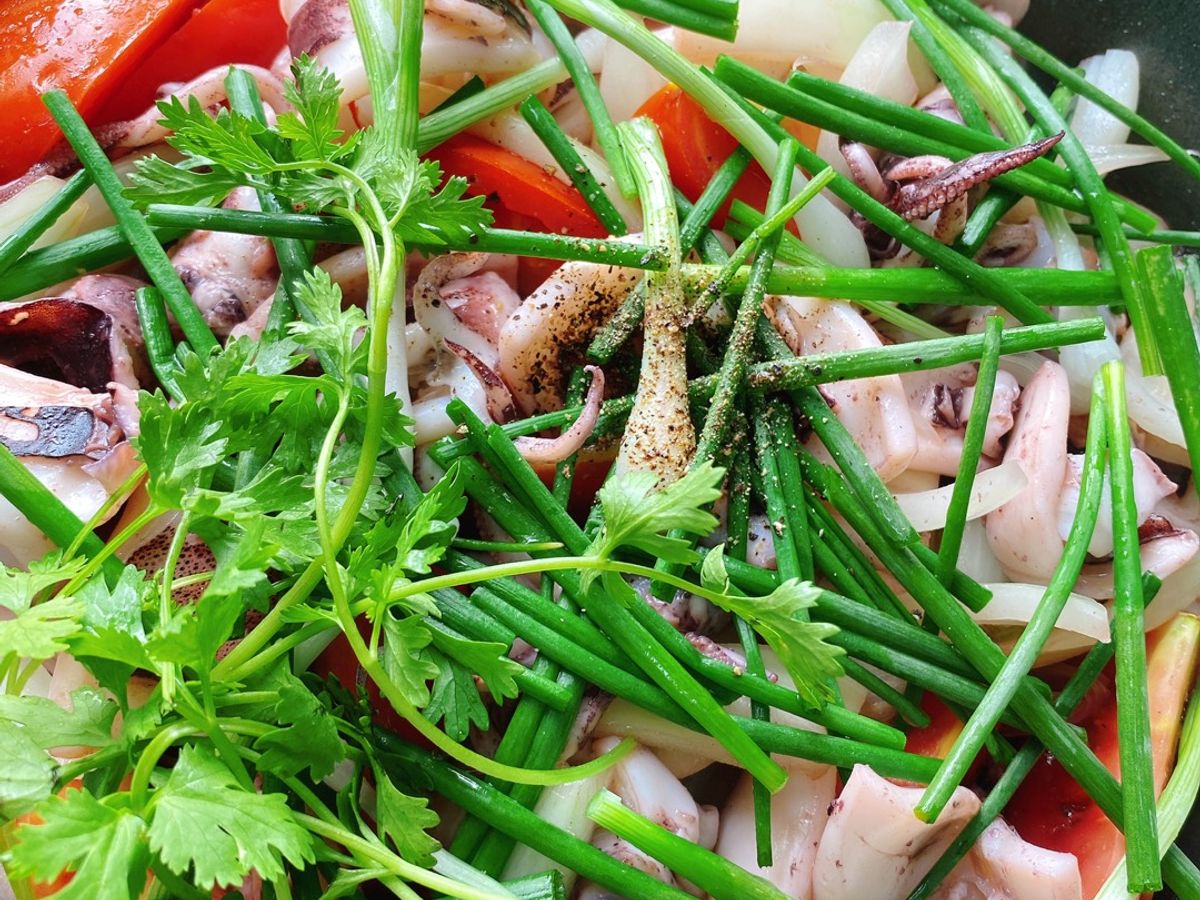 Mực Lá Xào