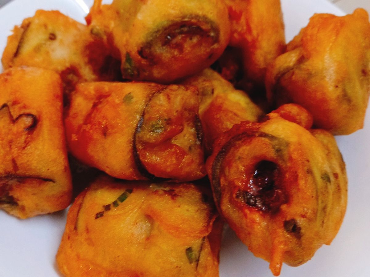 Cà tím cuộn thịt chiên giòn