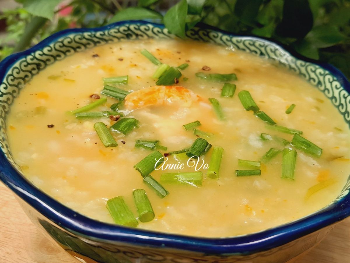 Cháo bí đỏ tôm nõn