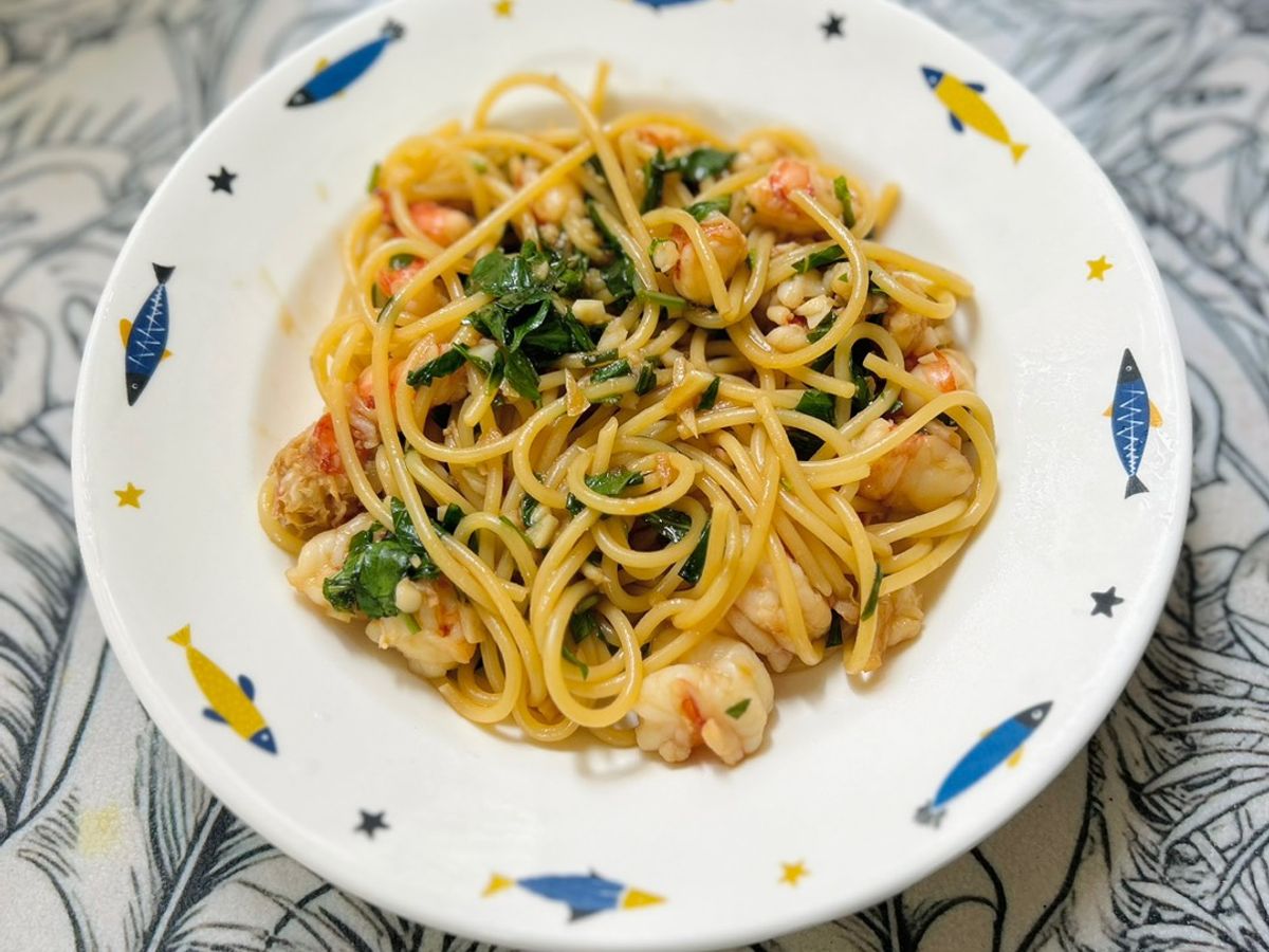 Pasta tôm bơ tỏi