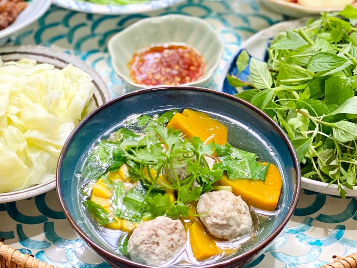 Canh Bí Đỏ Nấu Thịt