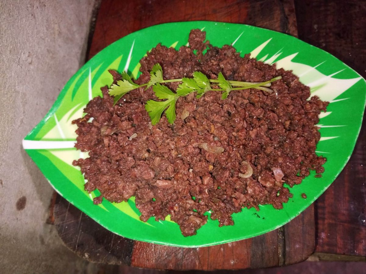 Mắm tép chưng thịt