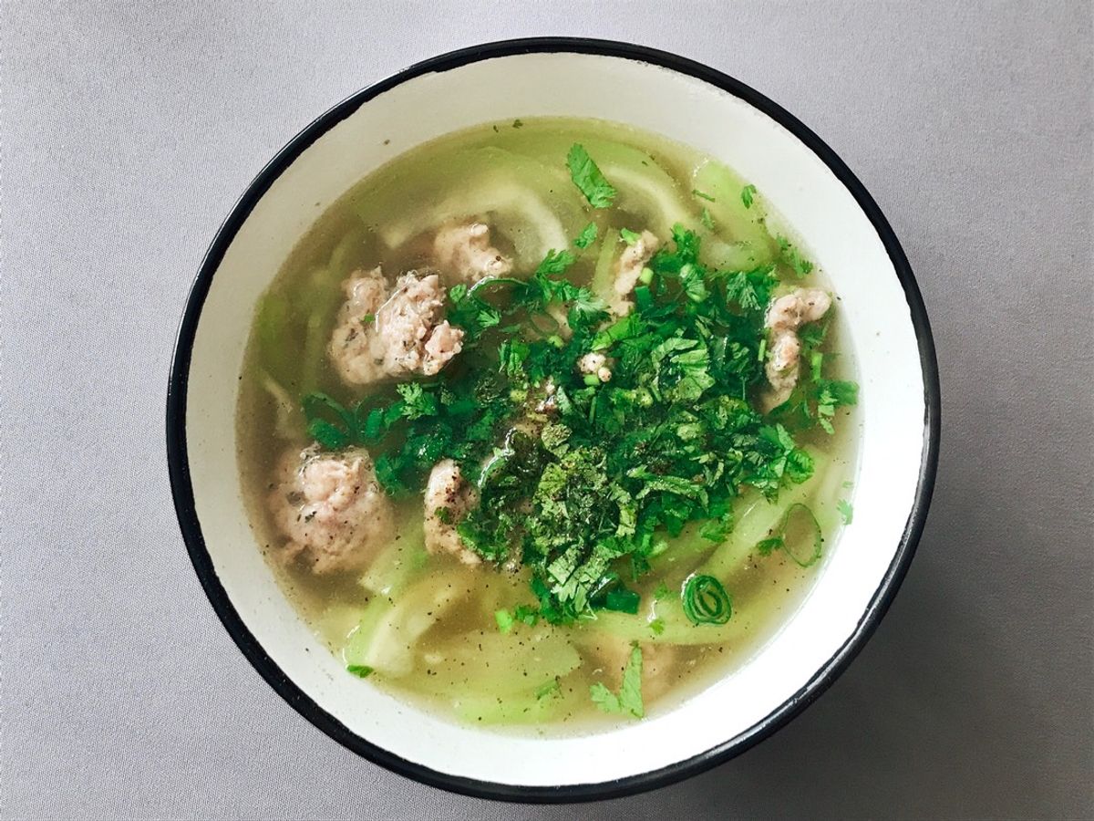 Canh Bầu Nấu Thịt Băm