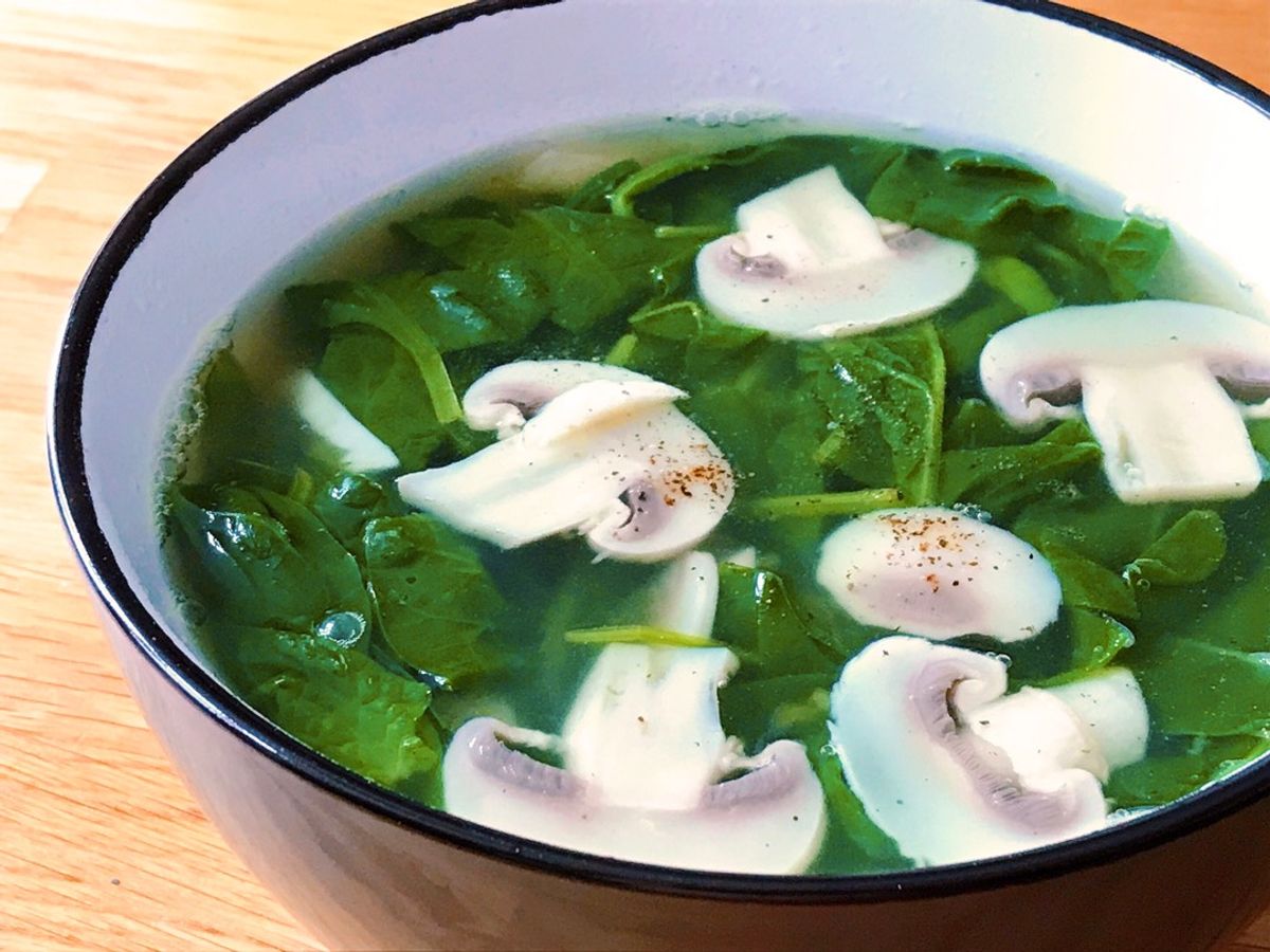 🌱 Canh Mồng Tơi Nấu Nấm Mỡ Chay