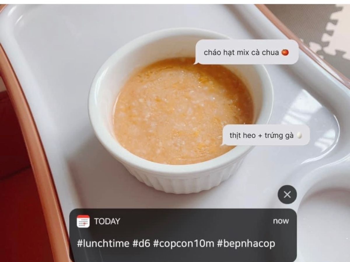 Cháo thịt heo trứng gà 🥚 cà chua 🍅