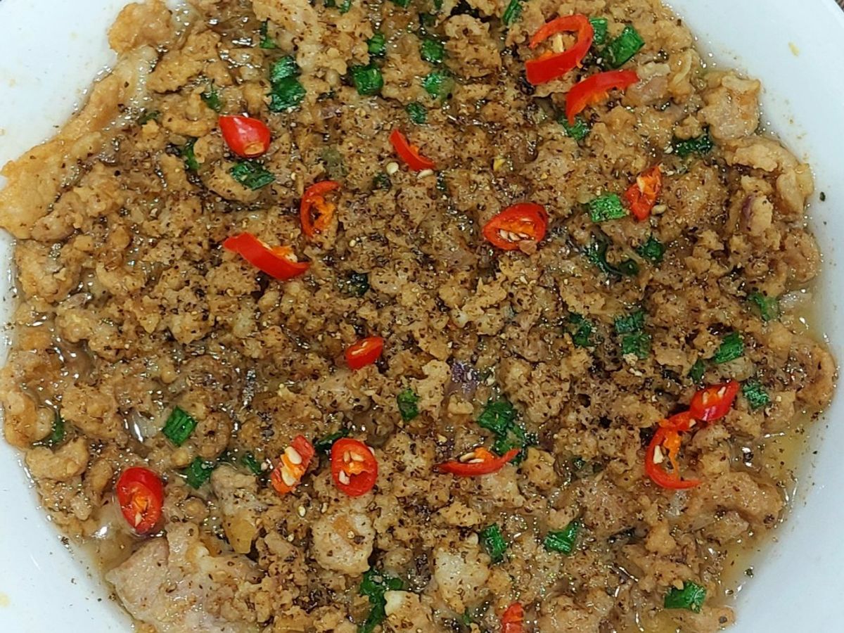 Đậu hấp trứng, thịt băm