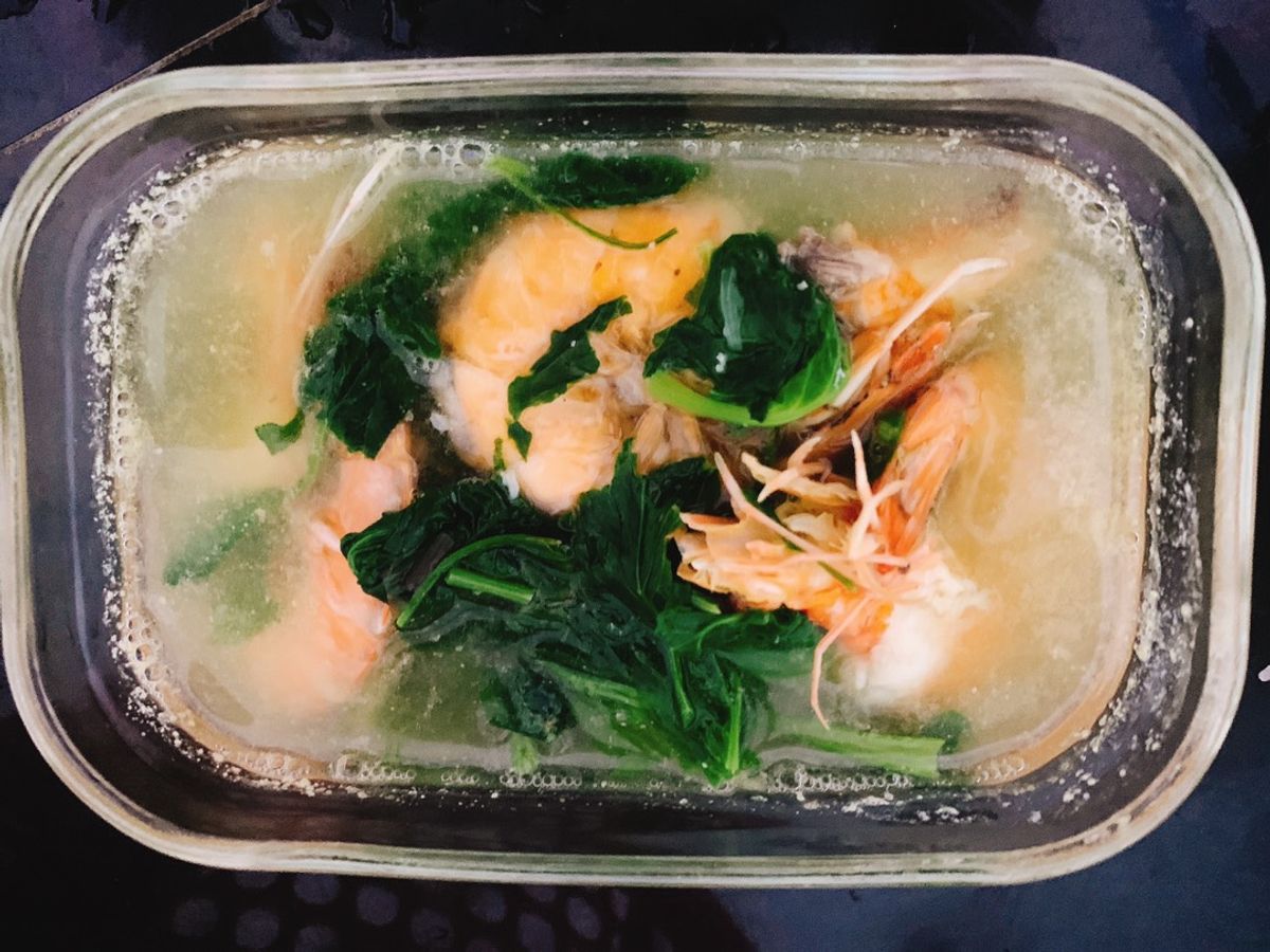 Canh cải nấu tôm