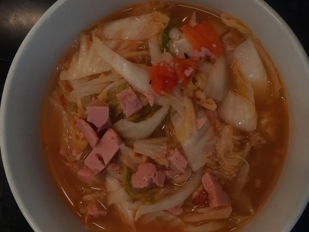 Rau cải bắp / cải thảo xào thịt hộp