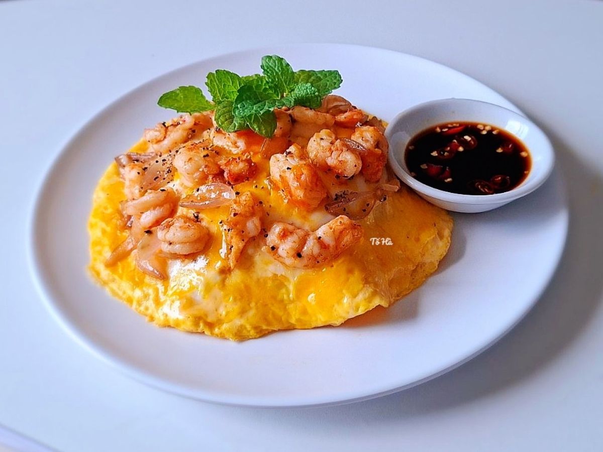 CƠM phủ trứng chiên tôm 🍚🥚🦐