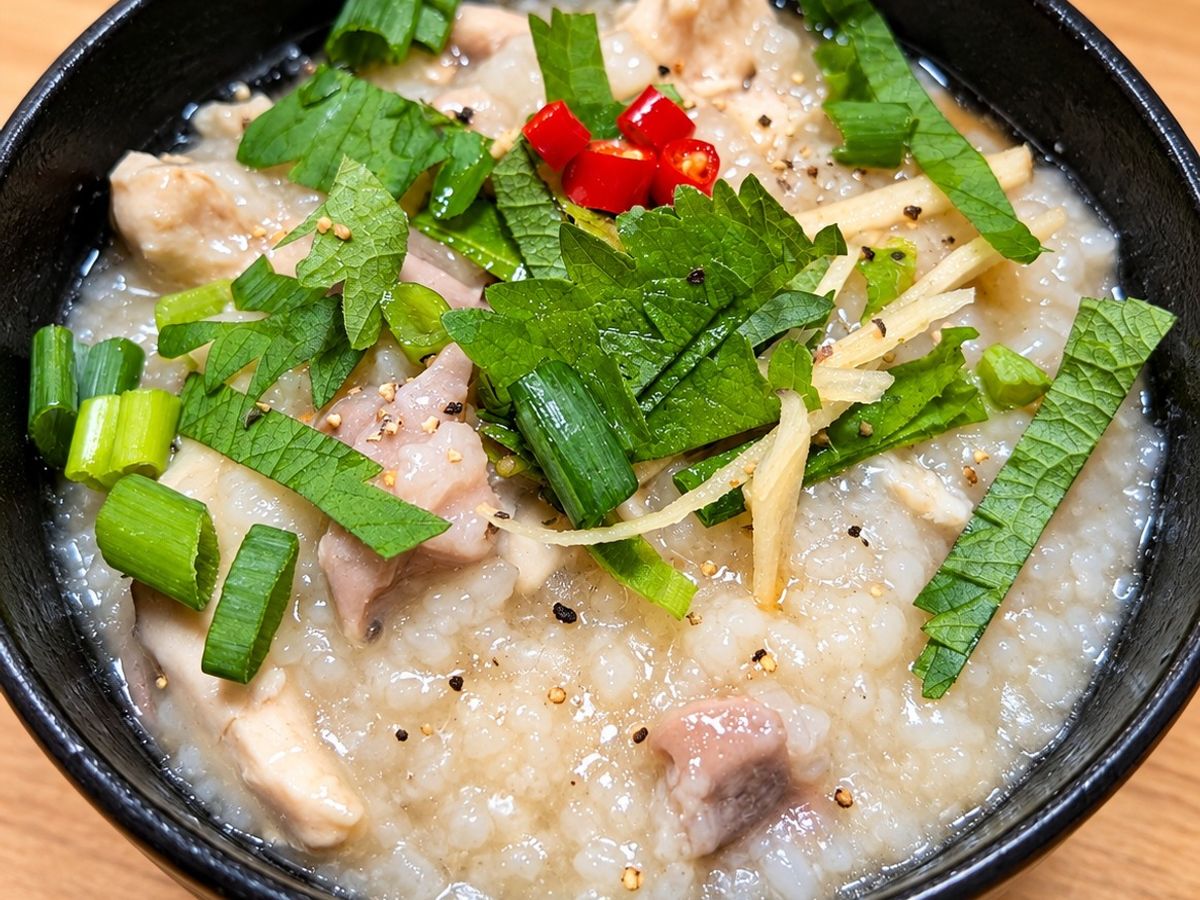 Cháo Gà Mề Nấm Shiitake