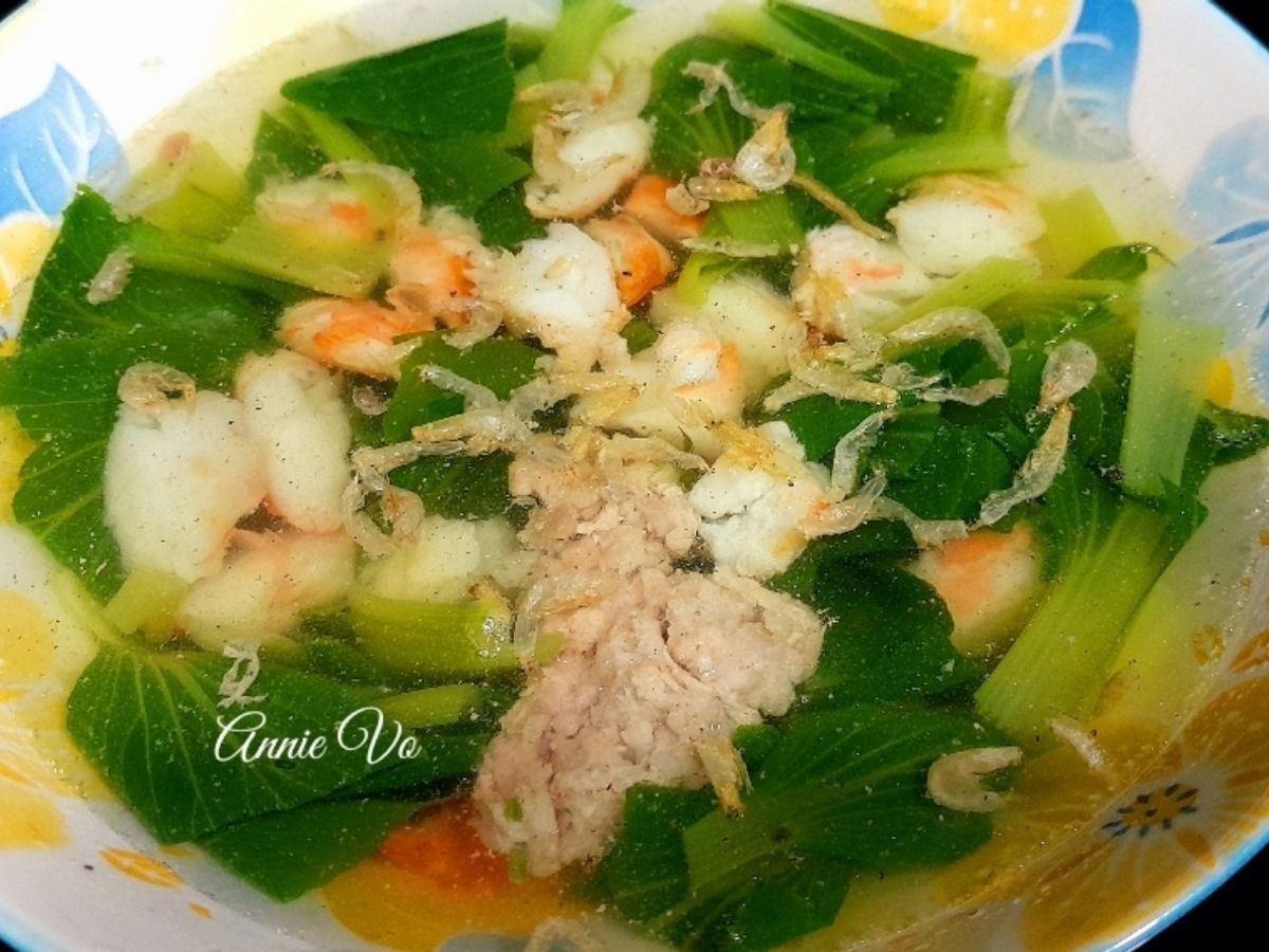 Canh cải thìa tôm thịt