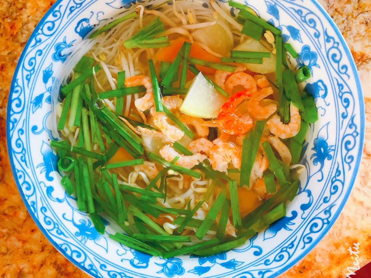 Bún gạo tôm khô