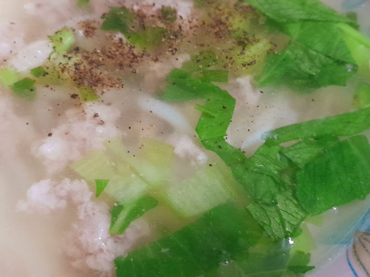 Bánh canh nấu thịt xay
