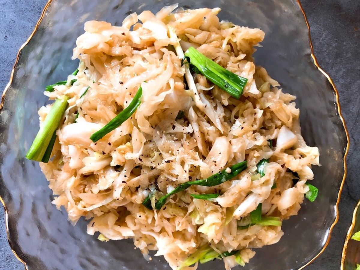 Rau Bắp Cải Xào Tỏi Nước Tương