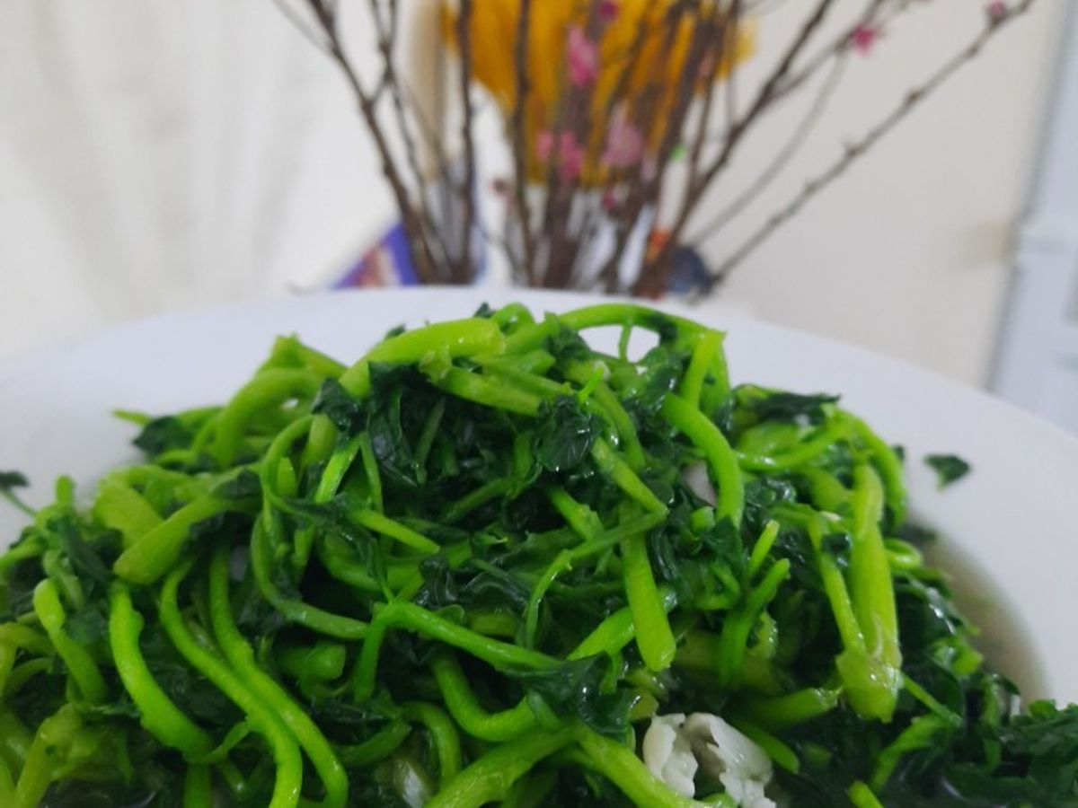Rau cải xoong xào tỏi