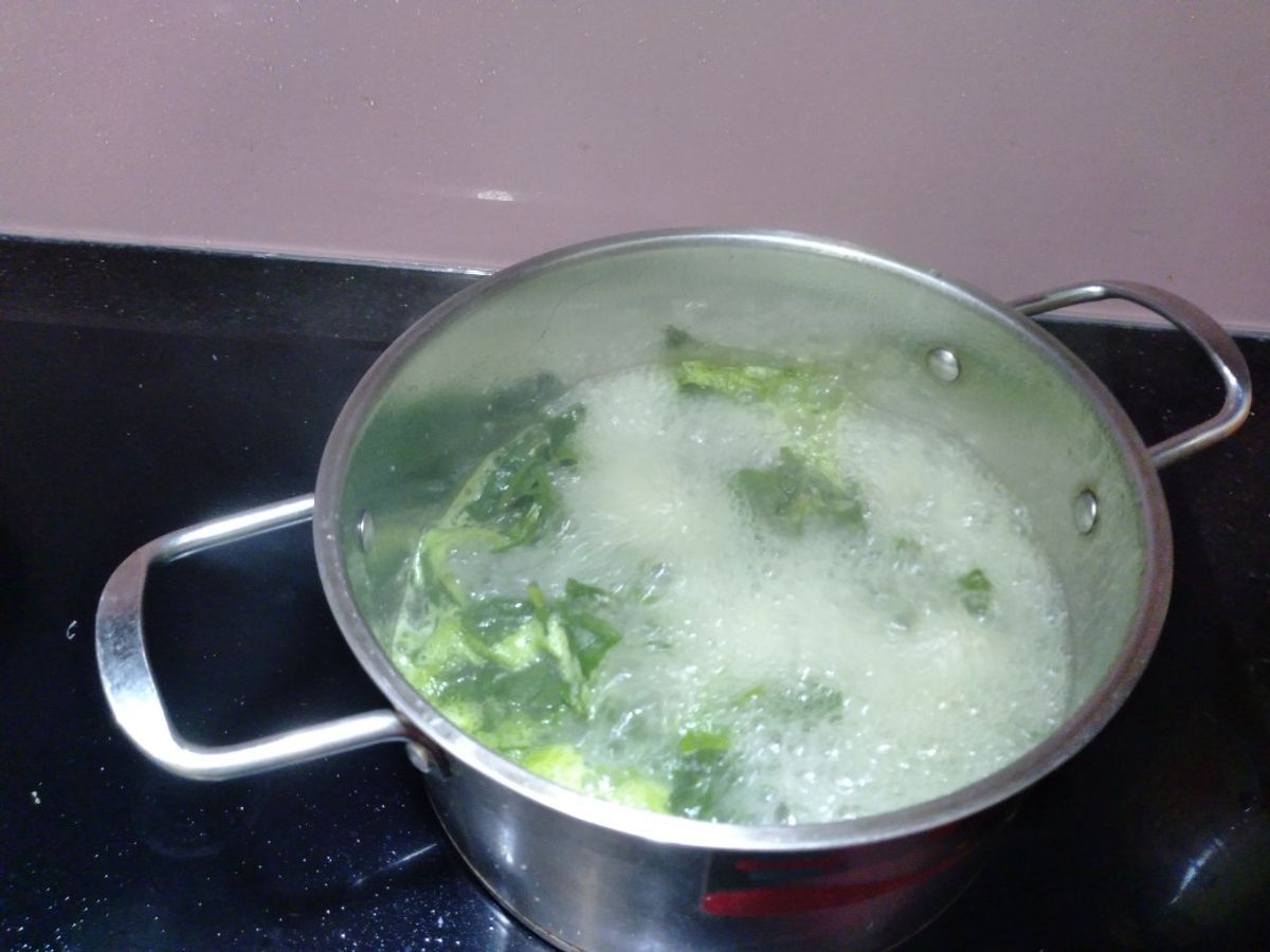 Canh mùng tơi nấu tôm