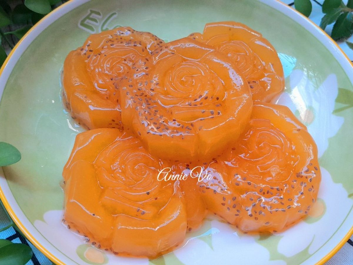 Rau câu cam sành hạt chia