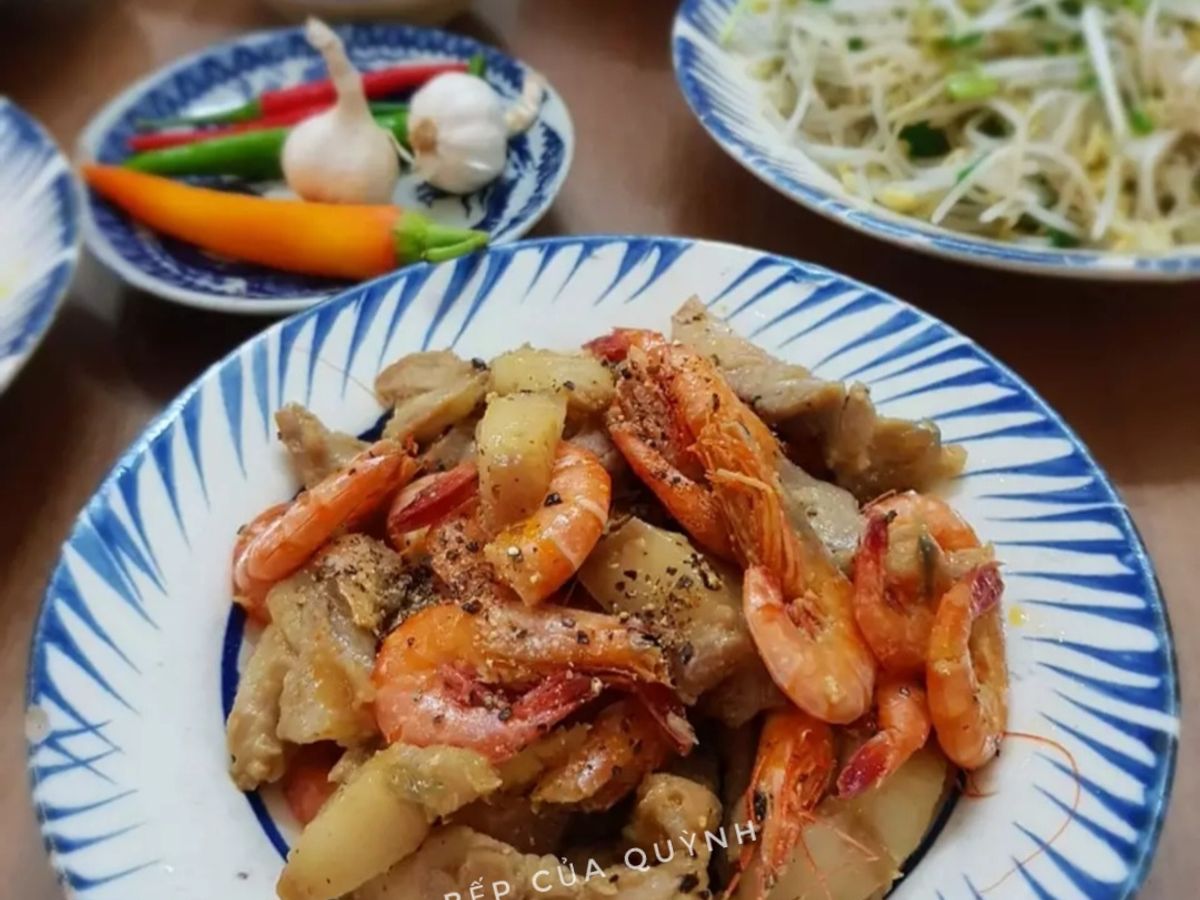 Thịt ba chỉ rang tôm