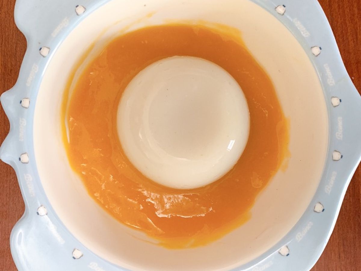 Đậu hũ non hạt sen sốt xoài cho bé