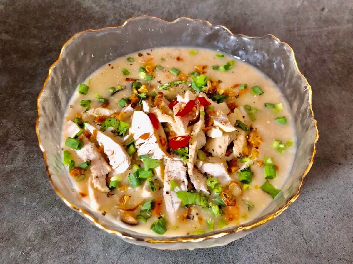 Eatclean/ Cháo Yến Mạch Gà Nấm Cà Rốt